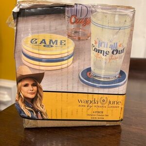 Wanda June Ceramic Game On Coaster Set of 6 Coasters by Home by Miranda Lambert